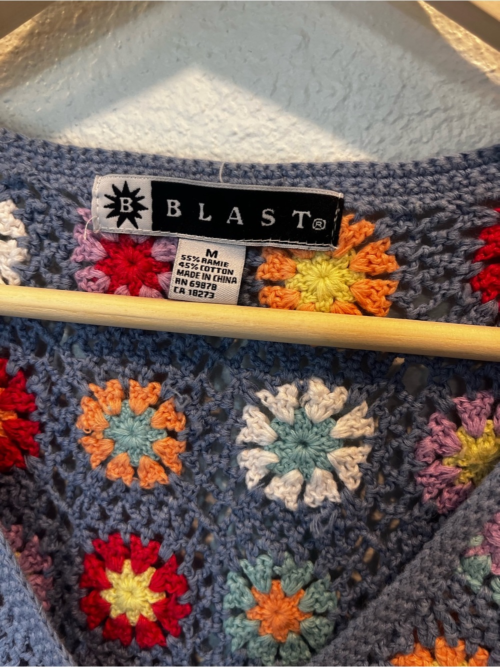 Crochet Multicolor Flower Vest - hand make granny vest - Picture 3 of 7